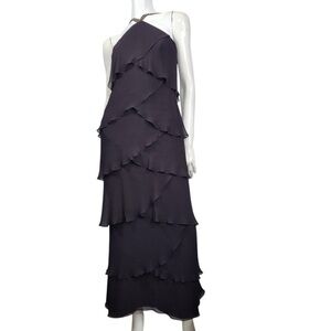 Alexander by Daymor 3451 Beaded Halter Sheath Dress – Abergine – Floor Length